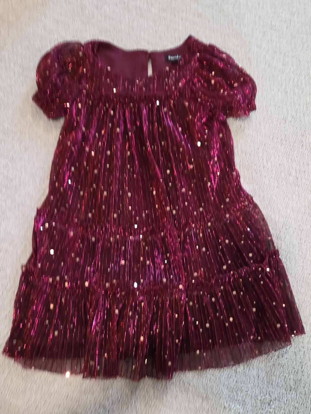 Zunie Shimmery Wine Sequin Dress